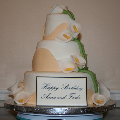 Tiered Calla Lily Cake