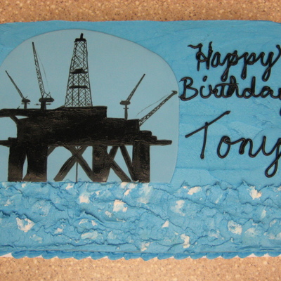 Offshore Oil Rig Cake