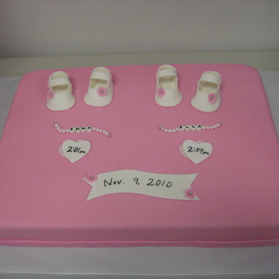 Twin Girls Baby Shower Cake