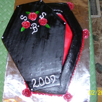 Coffin Graduation Cake