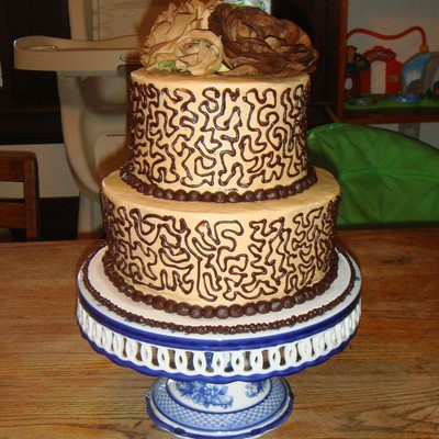 Brown Going Away Cake