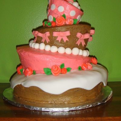 Girly Topsy Turvy Cake