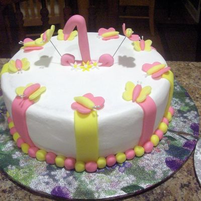 1St Birthday Butterflies Cake