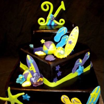Neon Beach Cake