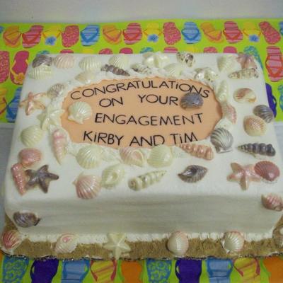 Beach Theme Engagement Cake