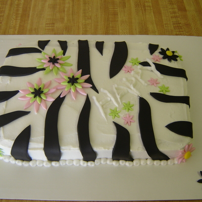 Zebra And Flowers