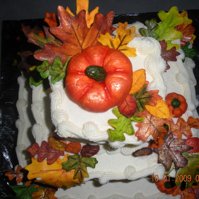 Fall Leaves And Pumpkins