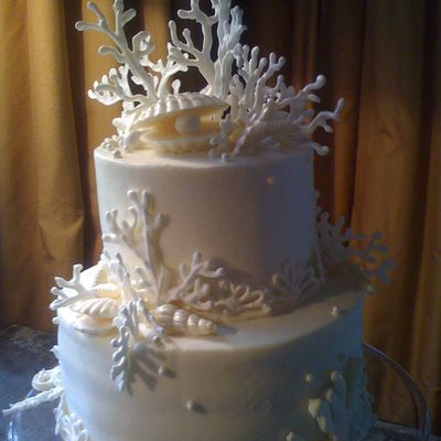 Coral Wedding Cake
