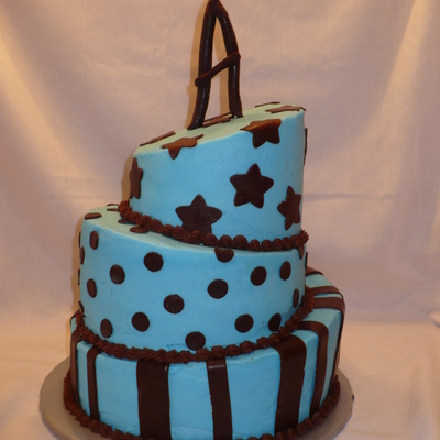 Topsy Turvy Baby Shower Cake