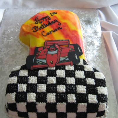 #1 Shape Nascar Cake