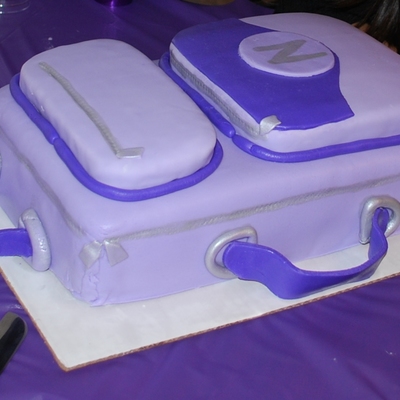 Purple Suitcase Cake