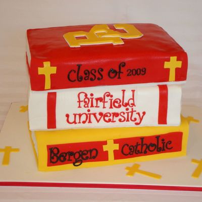Stacked Books Graduation Cake
