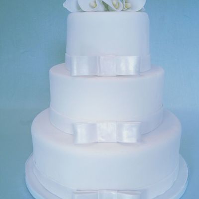 Satin Bow Wedding Cake