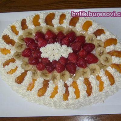 Oval With Whipped Cream And Fruit