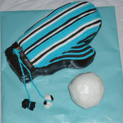 Knitted Gloves, Dog Mascot, Snowball