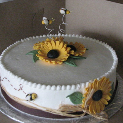 Sunflower And Bees