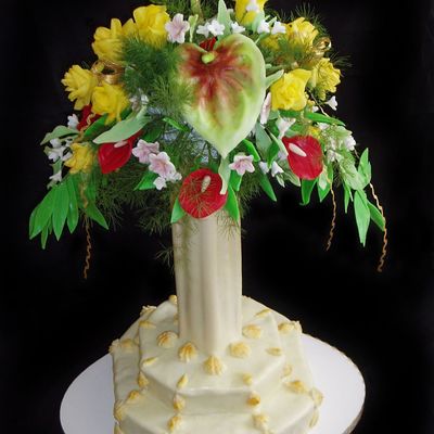 Cake And Bouquet From Marzipan