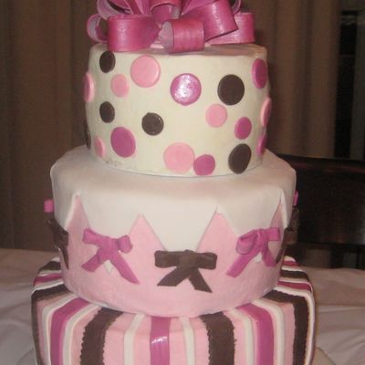 Pink Brown White Cake