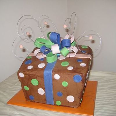 Whimsical Square Gift Cake