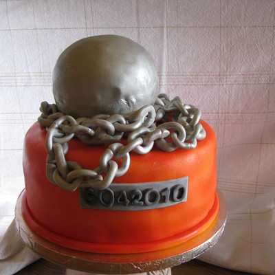 Ball And Chain Grooms Cake