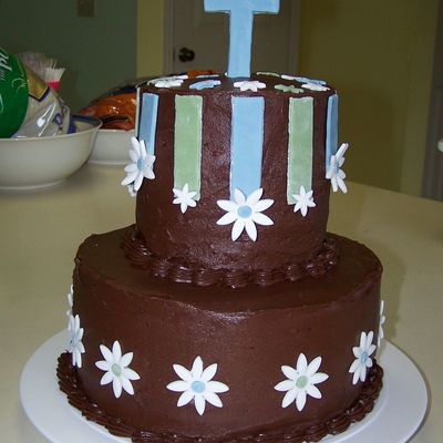 Blue & Green Confirmation Cake