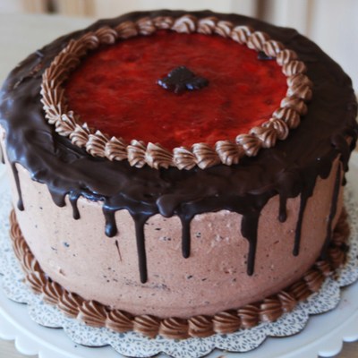 Chocolate Covered Strawberry Tuxedo Cake
