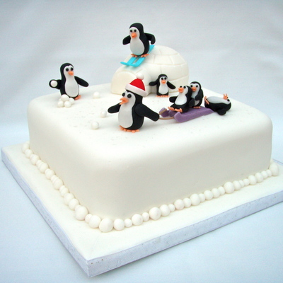 Penguin Christmas Cake