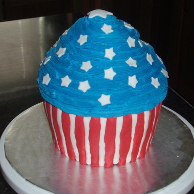 Giant Patriotic Cupcake!
