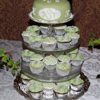 Engagement Party Cake And Cupcakes