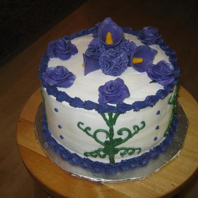 Purple Flower B'day Cake