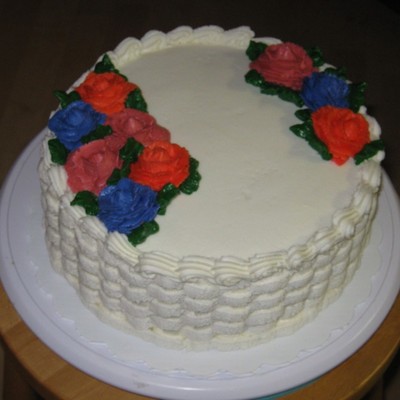 Basketweave W/ Roses