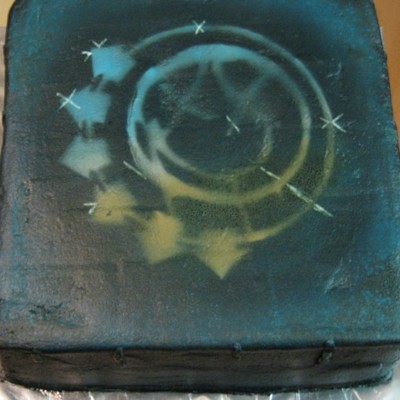 Airbrushed Blink 182 Logo Cake
