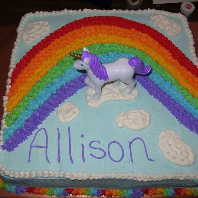 Rainbow Cake With Unicorn