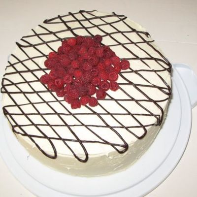 White Chocolate Raspberry Birthday Cake!