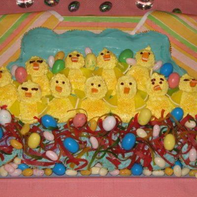Easter Chicks Cupcake Cake