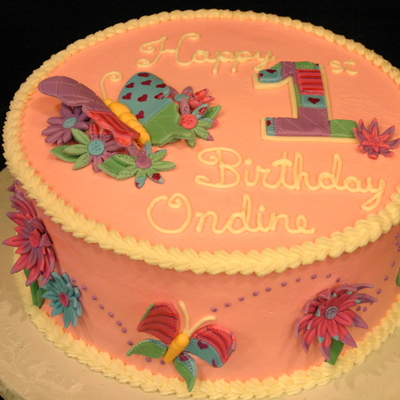 Butterfly And Flower 1St Birthday