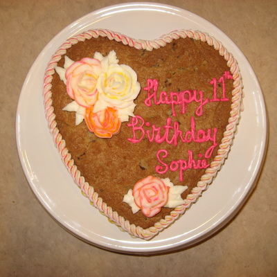 Chocolate Chip Cookie Heart Cake