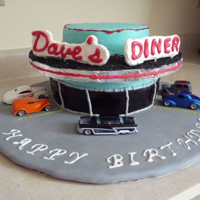 50S Diner With Hot Rods Flashback American Graffiti Style