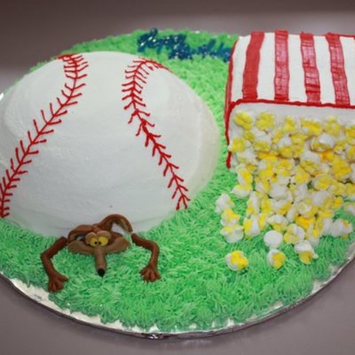Wile E. Coyote Squished By A Baseball, Popcorn Anyone?