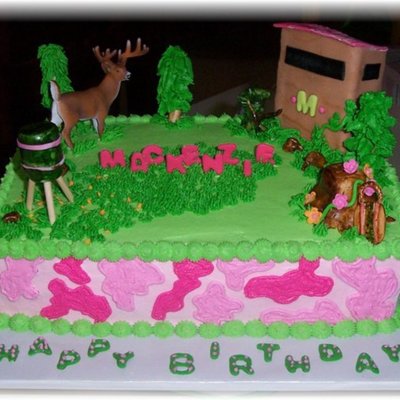 Girls Camo Birthday Cake