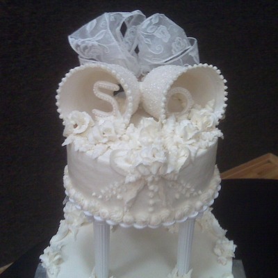 Wedding Cake With Sugar Bells