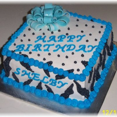 Girls Zebra Stripped Birthday Cake