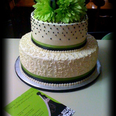 Apple Green And Black Bridal Shower Cake