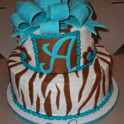 Teal And Brown Zebra Flowers