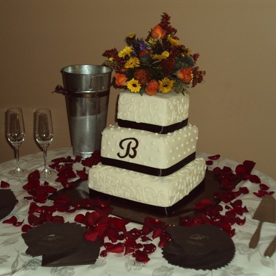 Chocolate Brown And White Wedding Cake