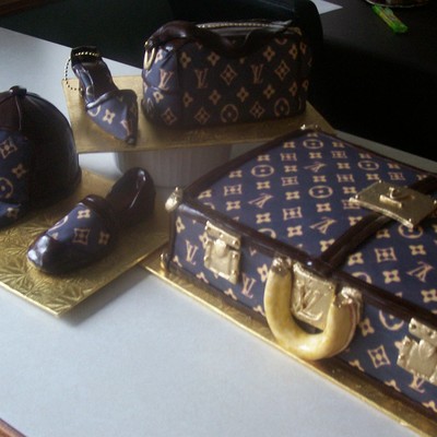 Lv Purse Shoe Hat And Briefcase