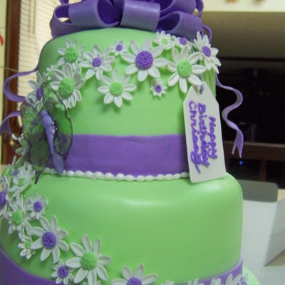 Purple And Green Birthday Cake