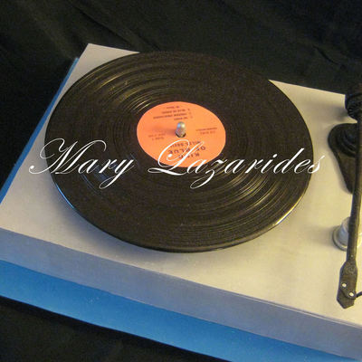 Turntable Cake With Edible Record And Needle