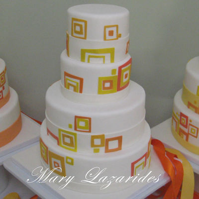 Retro Mod Wedding Cakes