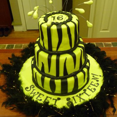 Lime Green And Zebra Stripe Sweet Sixteen!
